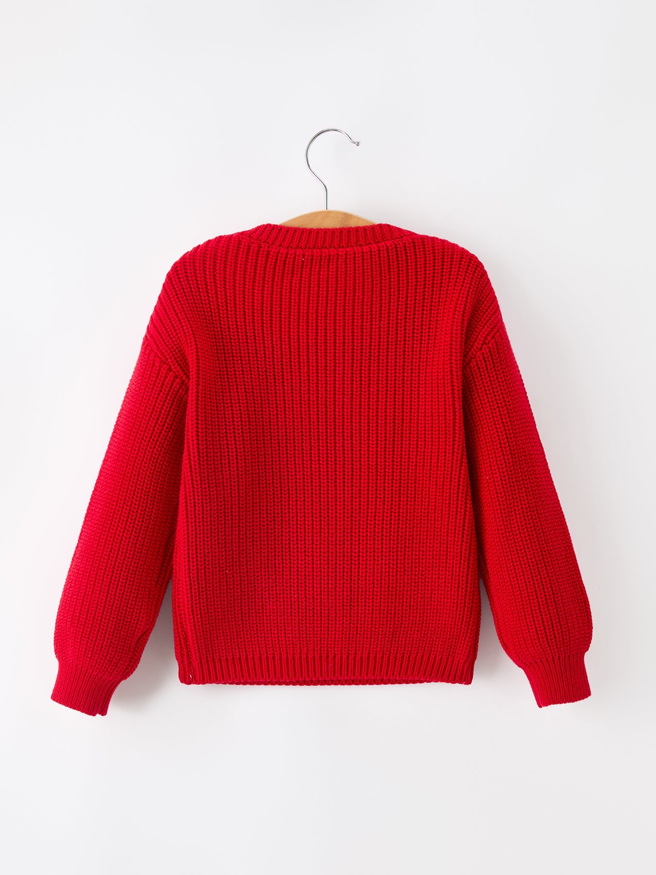 Red Christmas Girls “merry” Pullover Sweater by Rylee Faith Designs