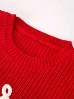 Red Christmas Girls “merry” Pullover Sweater by Rylee Faith Designs