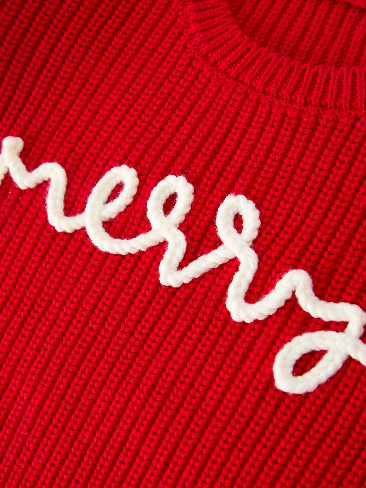 Red Christmas Girls “merry” Pullover Sweater by Rylee Faith Designs