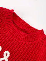 Red Christmas Girls “merry” Knit Baby Romper by Rylee Faith Designs