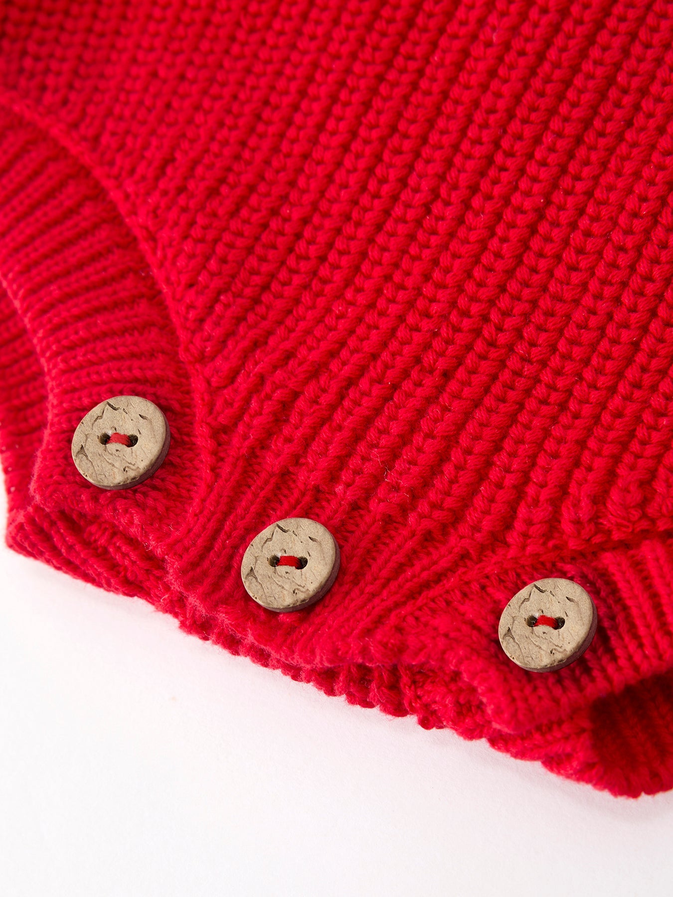 Red Christmas Girls “merry” Knit Baby Romper by Rylee Faith Designs