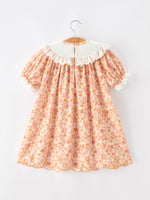 Polyester Blend Girls Dress, Thanksgiving Turkey Floral Lace Ruffle by Rylee Faith Designs