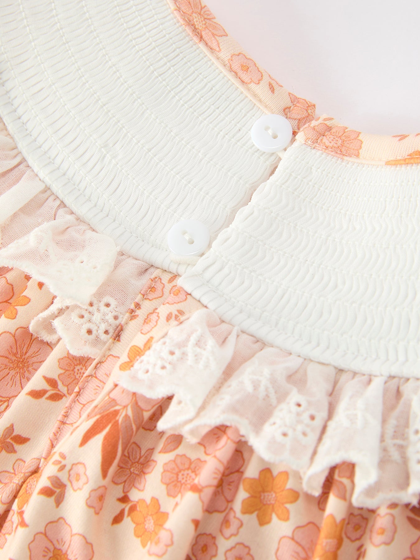 Polyester Blend Girls Dress, Thanksgiving Turkey Floral Lace Ruffle by Rylee Faith Designs