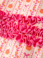 Polyester Spandex Baby Sleeper, Pumpkin Bow Print by Rylee Faith Designs