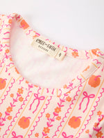 Polyester Spandex Dress, Long Sleeve, Pumpkin Bow Pocket by Rylee Faith Designs