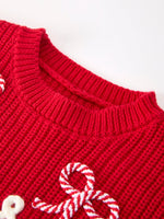 Christmas Candy Cane Merry Knit Baby Romper by Rylee Faith Designs