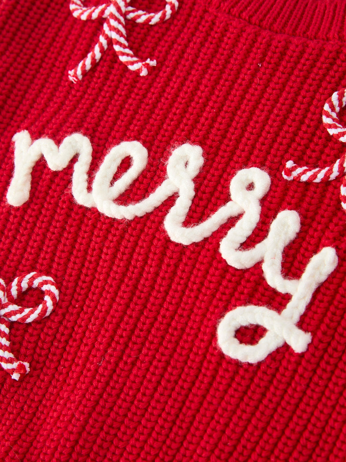 Christmas Candy Cane Merry Knit Baby Romper by Rylee Faith Designs