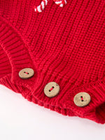 Christmas Candy Cane Merry Knit Baby Romper by Rylee Faith Designs