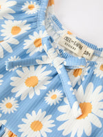 Summer Daisy Print Girls Romper Bow Ruffle by Rylee Faith Designs at Everetts Place