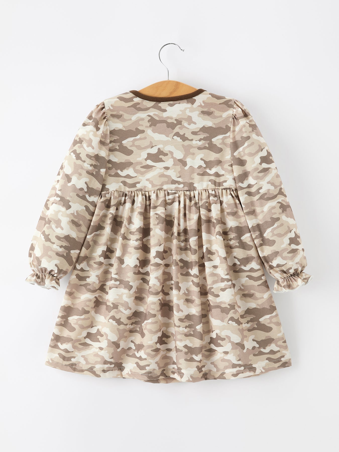Duck Smocked Camo Girl Dress Bow Detail by Rylee Faith Designs at Everetts Place