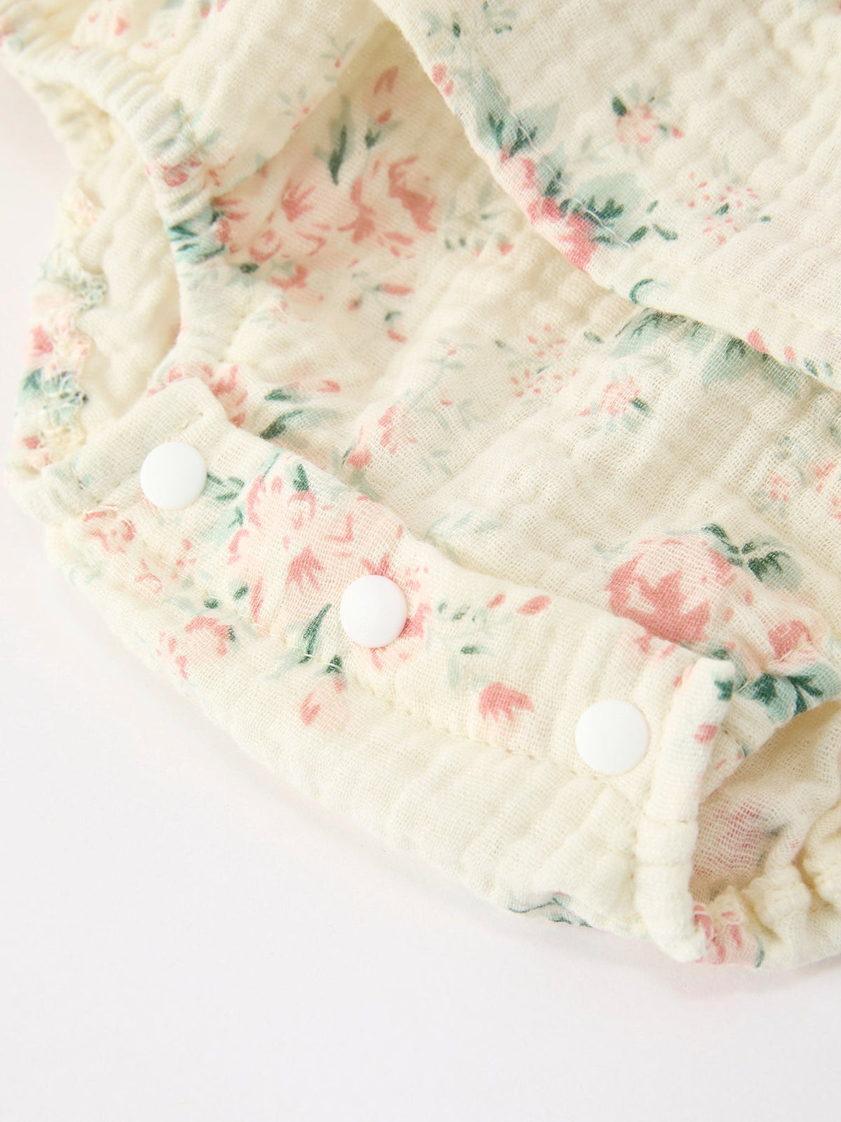 Muslin Summer Floral Print Smocked Baby Girl Romper Set Hat by Rylee Faith Designs at Everetts Place