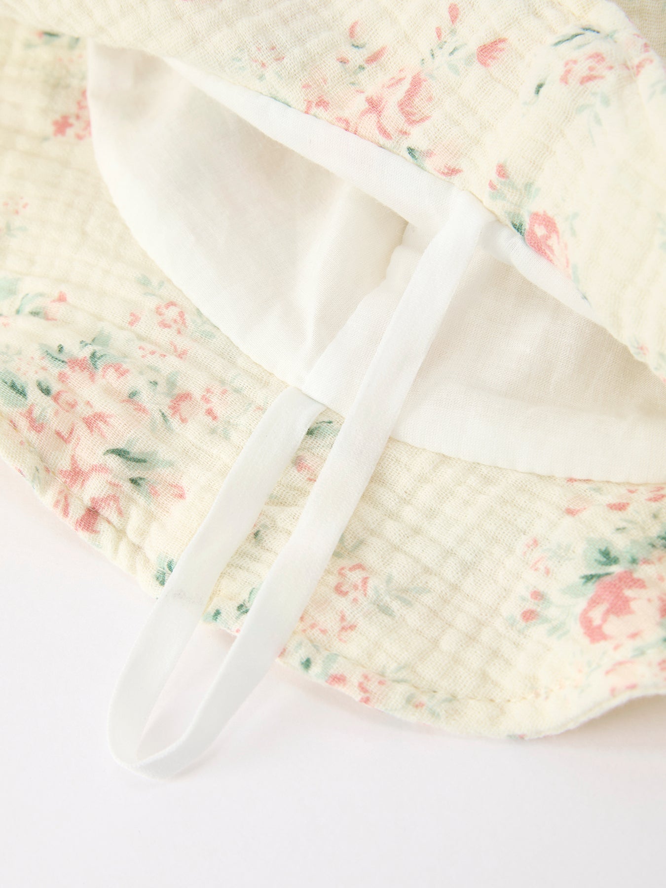 Muslin Summer Floral Print Smocked Baby Girl Romper Set Hat by Rylee Faith Designs at Everetts Place