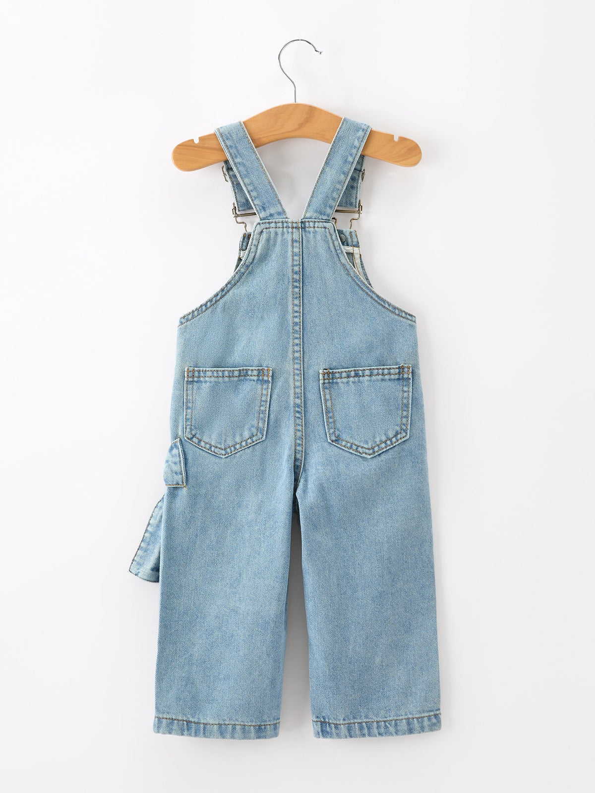 Bow Denim Girl Overalls Wide Leg Jumpsuit by Rylee Faith Designs