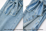 Bow Denim Girl Overalls Wide Leg Jumpsuit by Rylee Faith Designs