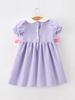 Thanksgiving Turkey Smocked Plaid Bow Girls Dress by Rylee Faith Designs