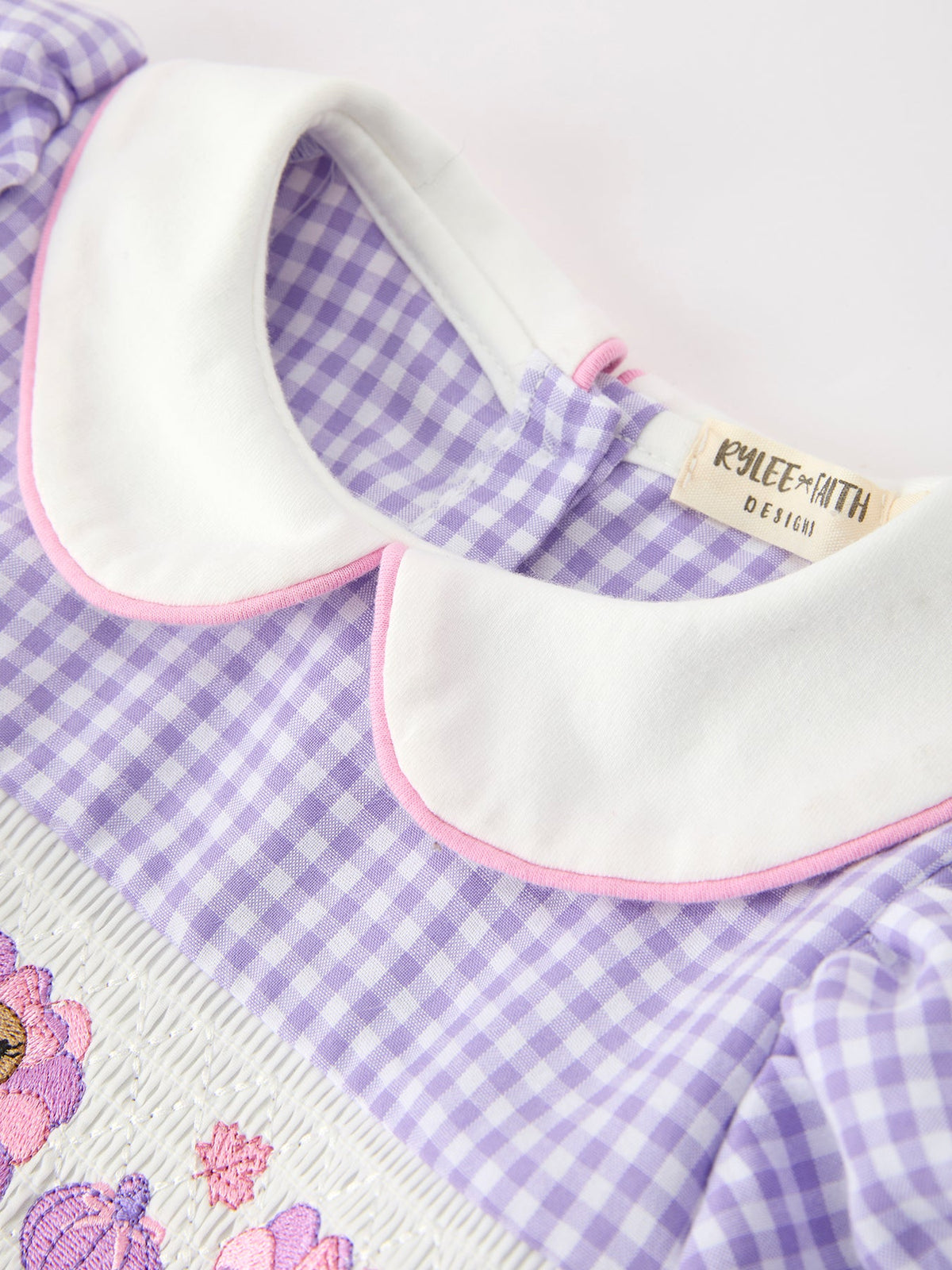 Thanksgiving Turkey Smocked Plaid Bow Girls Dress by Rylee Faith Designs