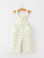 Girls Floral Print Lace Trim Wide Leg Jumpsuit - White, Textile, Fashion, Baby & Toddler Clothing, One-piece garment | Everetts Place