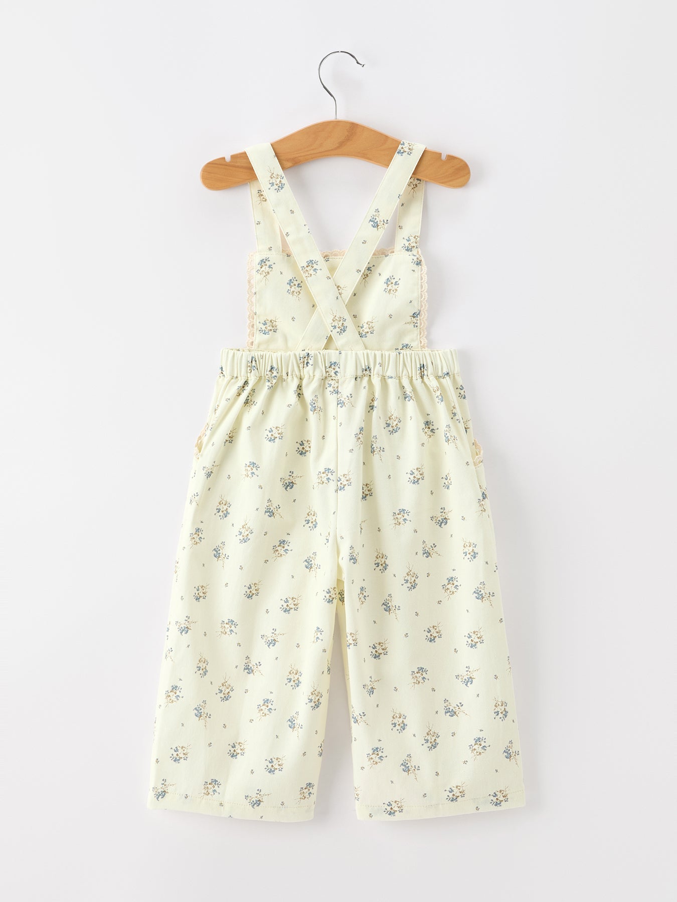 Girls Floral Print Lace Trim Wide Leg Jumpsuit by Rylee Faith Designs at Everetts Place