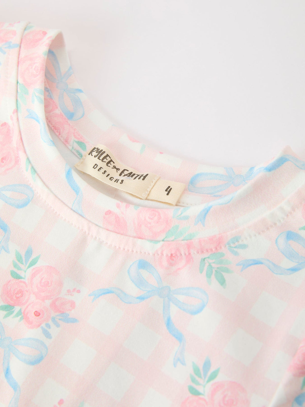 Bow Floral Girl Short Set Scallop Hem by Rylee Faith Designs at Everetts Place