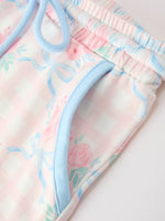 Bow Floral Girl Short Set Scallop Hem by Rylee Faith Designs at Everetts Place