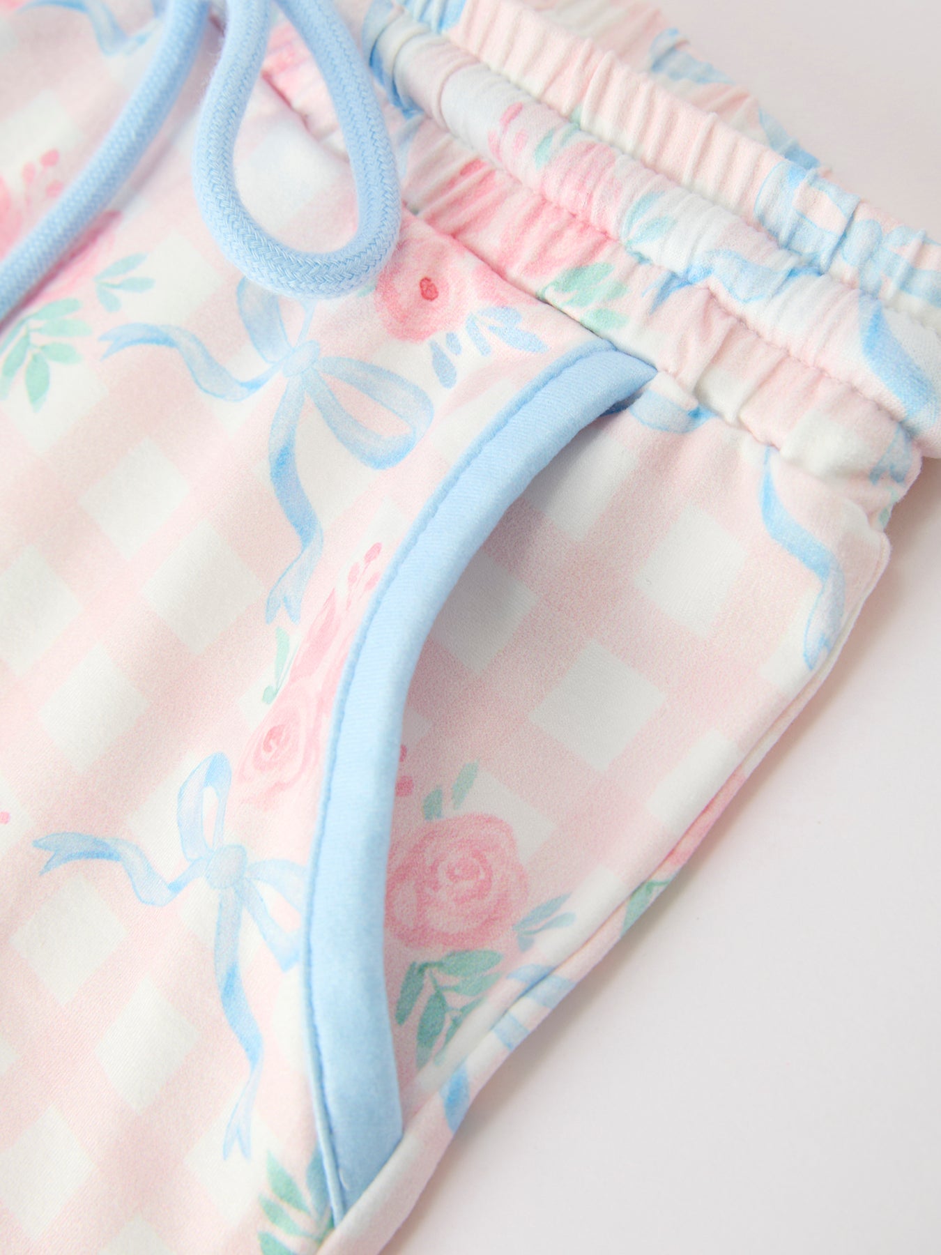 Bow Floral Girl Short Set Scallop Hem by Rylee Faith Designs at Everetts Place