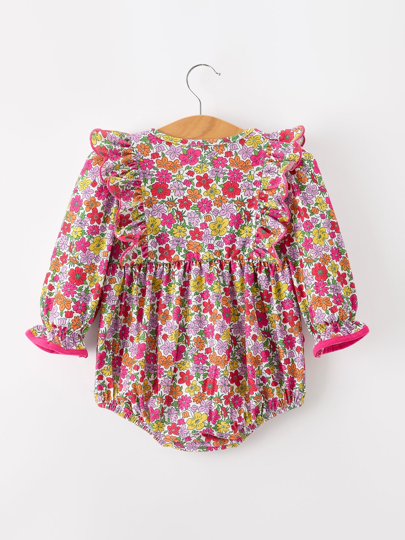 Bow Floral Girl Bubble Romper