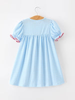 Christmas Santa Bow Plaid Girls Dress by Rylee Faith Designs