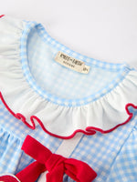Christmas Santa Bow Plaid Girls Dress by Rylee Faith Designs