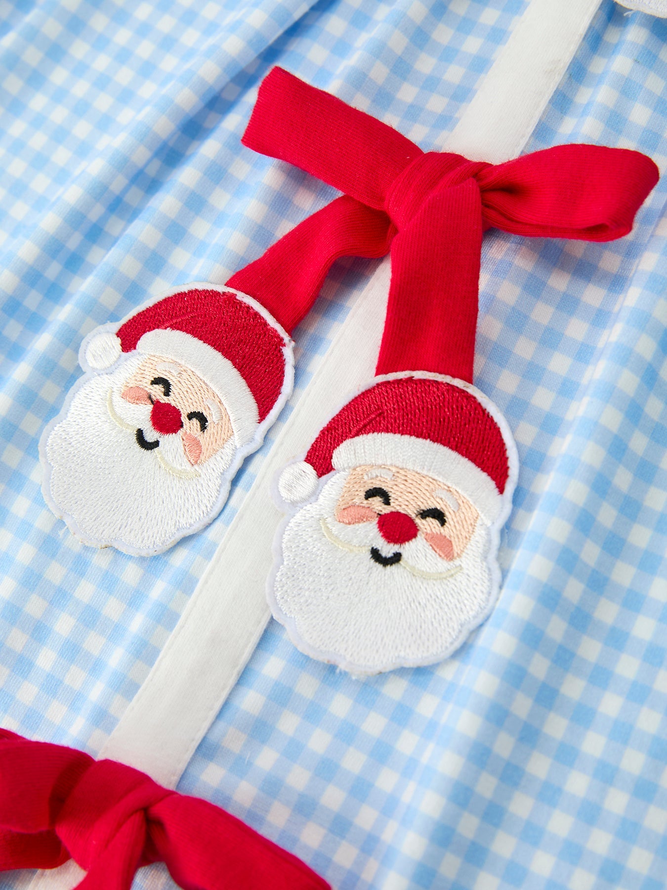 Christmas Santa Bow Plaid Girls Dress by Rylee Faith Designs