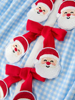 Christmas Santa Bow Plaid Girls Bubble Romper by Rylee Faith Designs