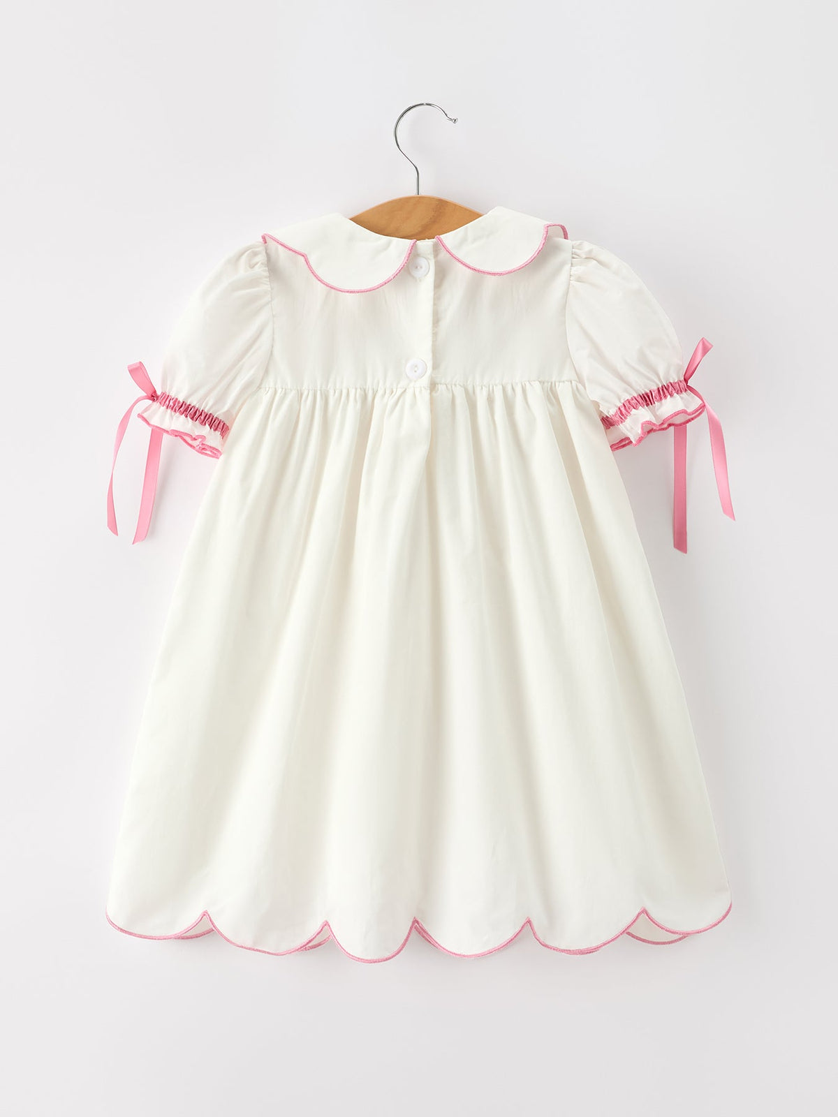 Cotton Bishop Christening Dress, Pink Cross Embroidery by Rylee Faith Designs (view 2 of 5)