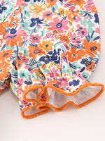 Fall Floral Smocked Bubble Romper by Rylee Faith Designs