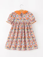 Fall Floral Smocked Petals Collar Girls Dress by Rylee Faith Designs