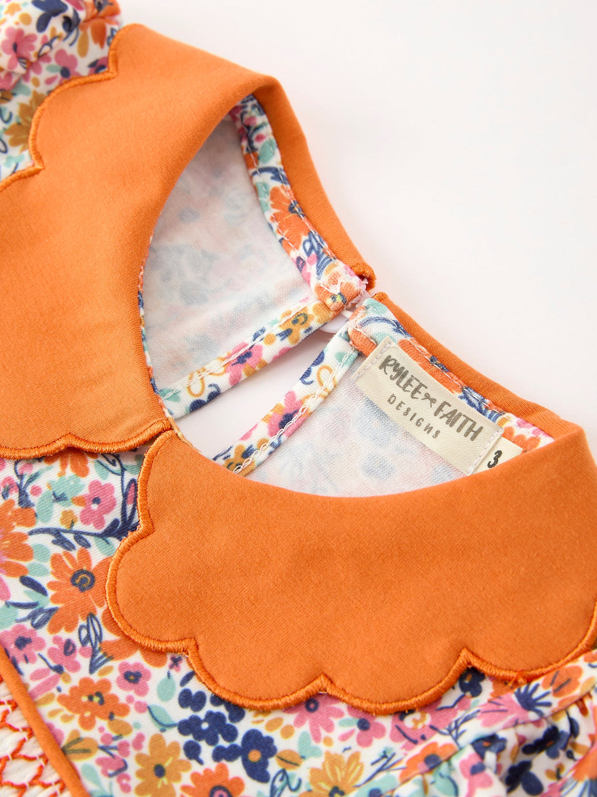 Fall Floral Smocked Petals Collar Girls Dress by Rylee Faith Designs