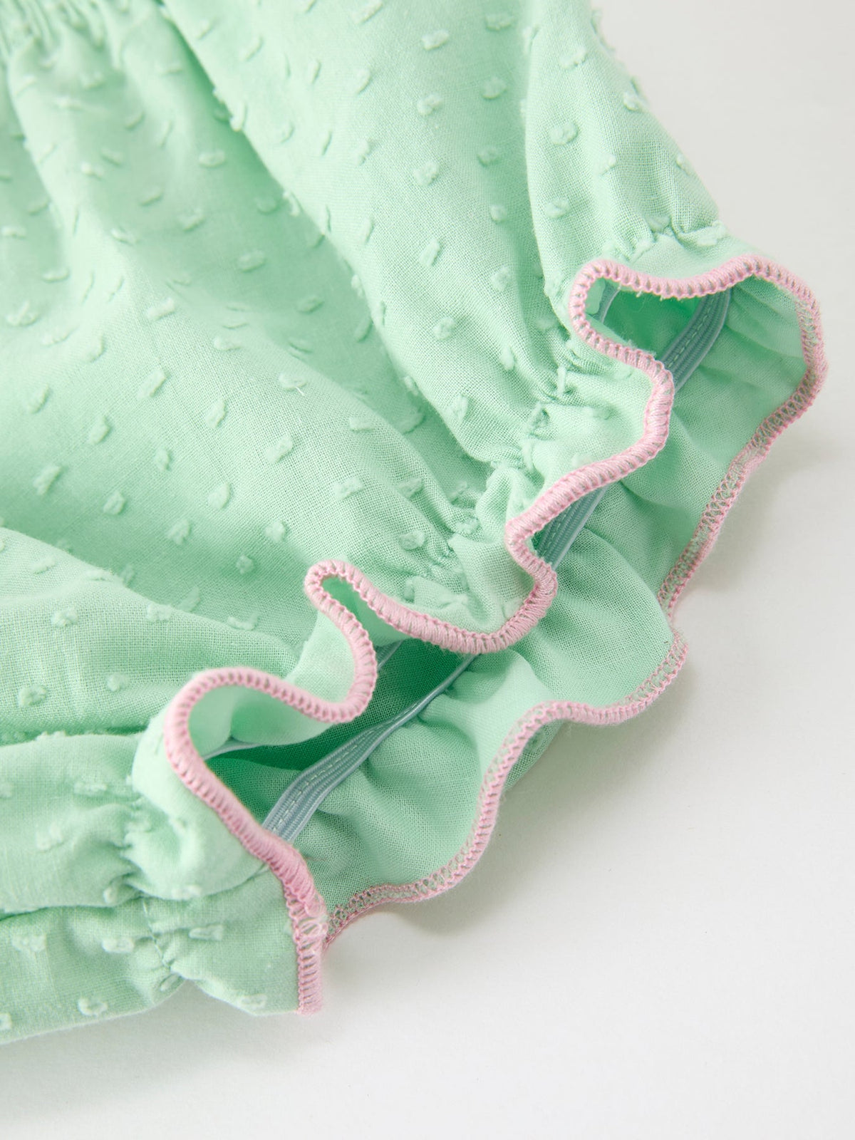 Christmas Mint Green Smocked Santa Baby Girl Bloomer Set by Rylee Faith Designs