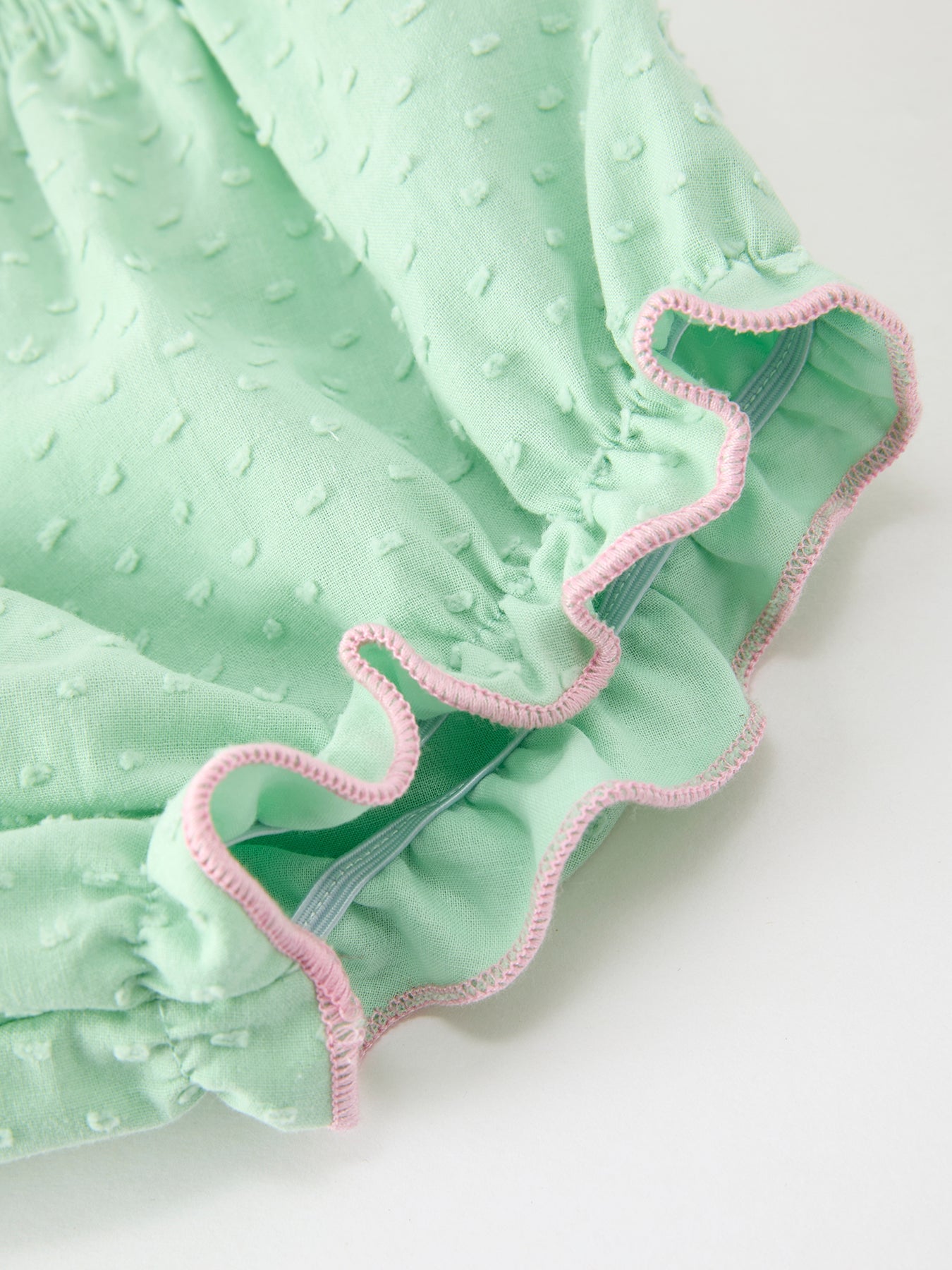 Christmas Mint Green Smocked Santa Baby Girl Bloomer Set by Rylee Faith Designs