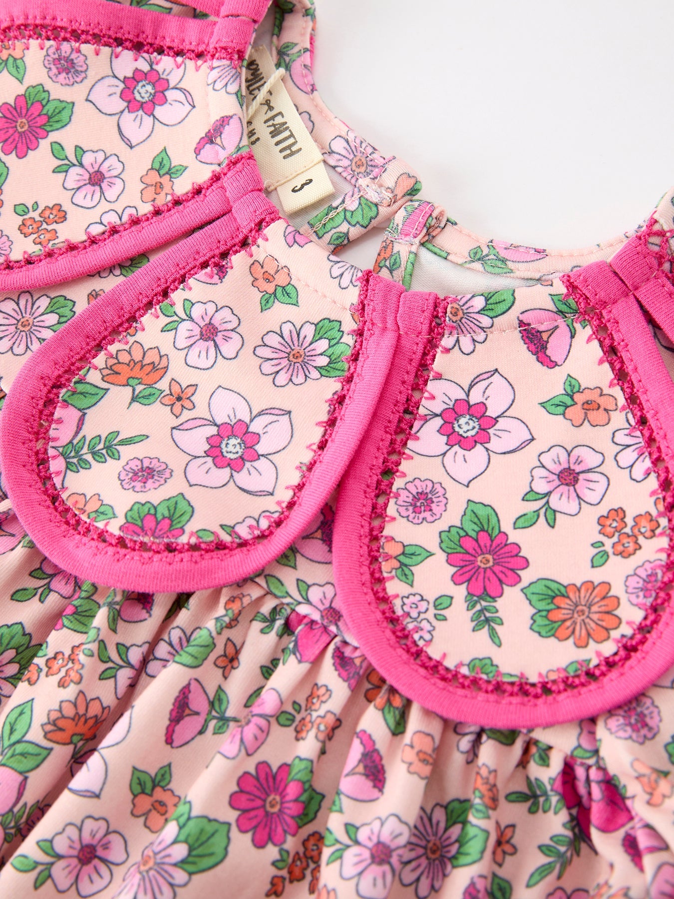 Girl Dress, Floral Print, Long Sleeve, Petals Collar