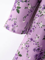 Girls Long Sleeve Twirl Dress - Fall Lavender Floral Print by Rylee Faith Designs