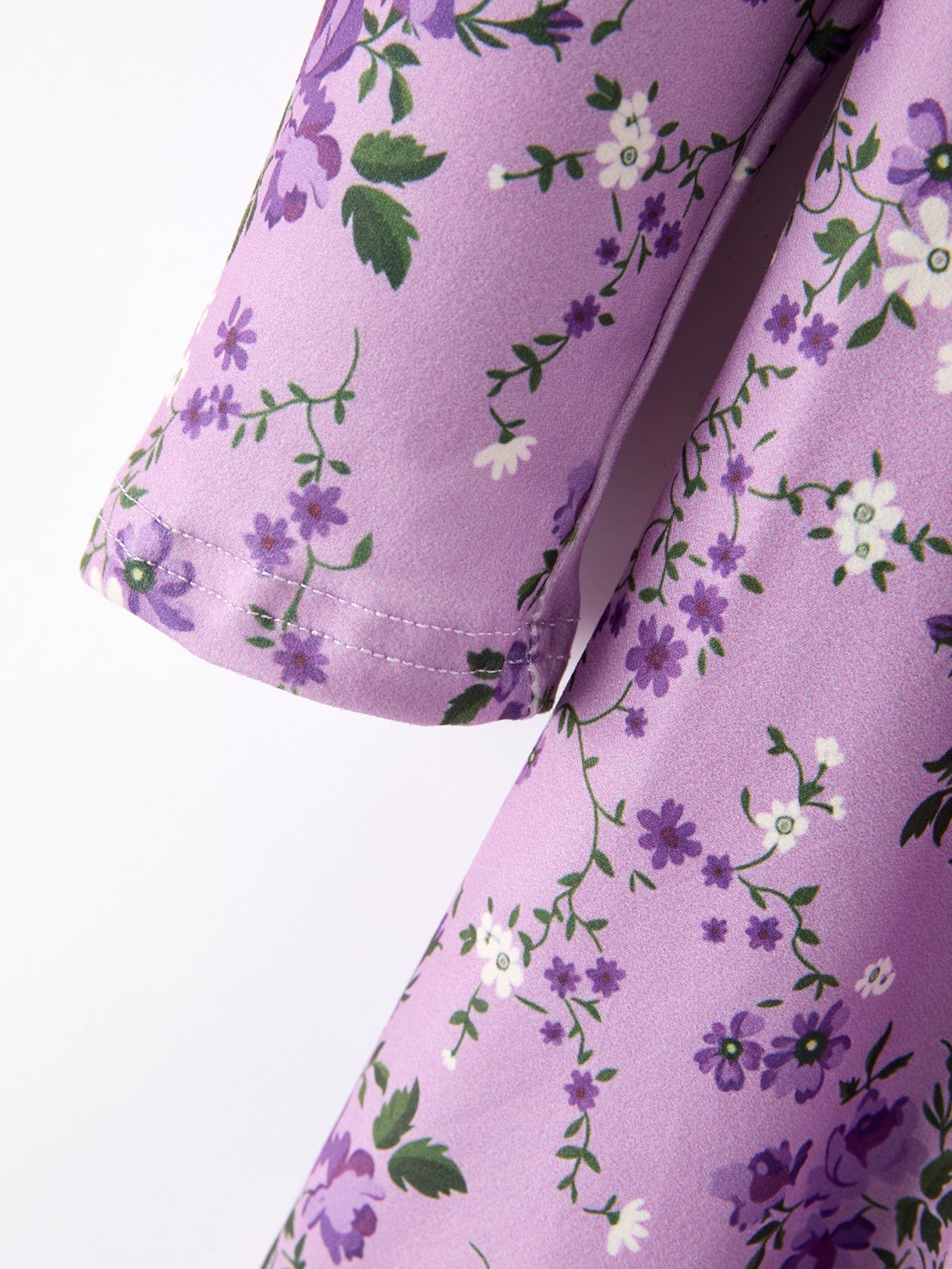 Girls Long Sleeve Twirl Dress - Fall Lavender Floral Print by Rylee Faith Designs