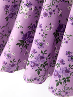 Girls Long Sleeve Twirl Dress - Fall Lavender Floral Print by Rylee Faith Designs