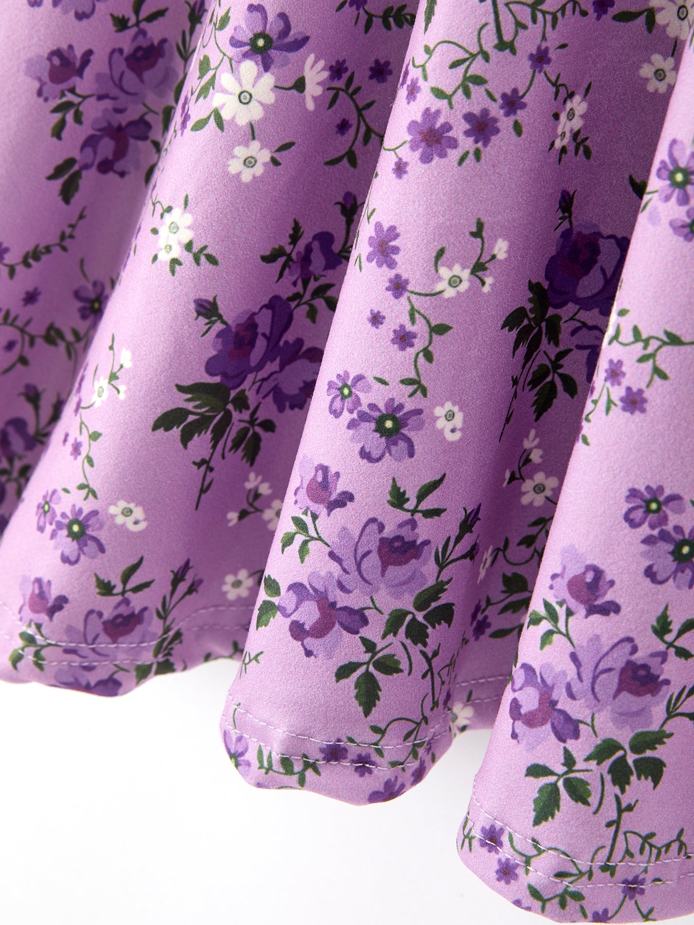 Girls Long Sleeve Twirl Dress - Fall Lavender Floral Print by Rylee Faith Designs