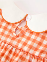 Polyester Spandex Romper, Pumpkin Puff Sleeve Bloomer Set by Rylee Faith Designs