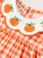 Polyester Spandex Romper, Pumpkin Puff Sleeve Bloomer Set by Rylee Faith Designs