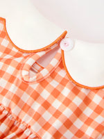 Fall Pumpkin Embroidered Puff Sleeve Girls Dress by Rylee Faith Designs