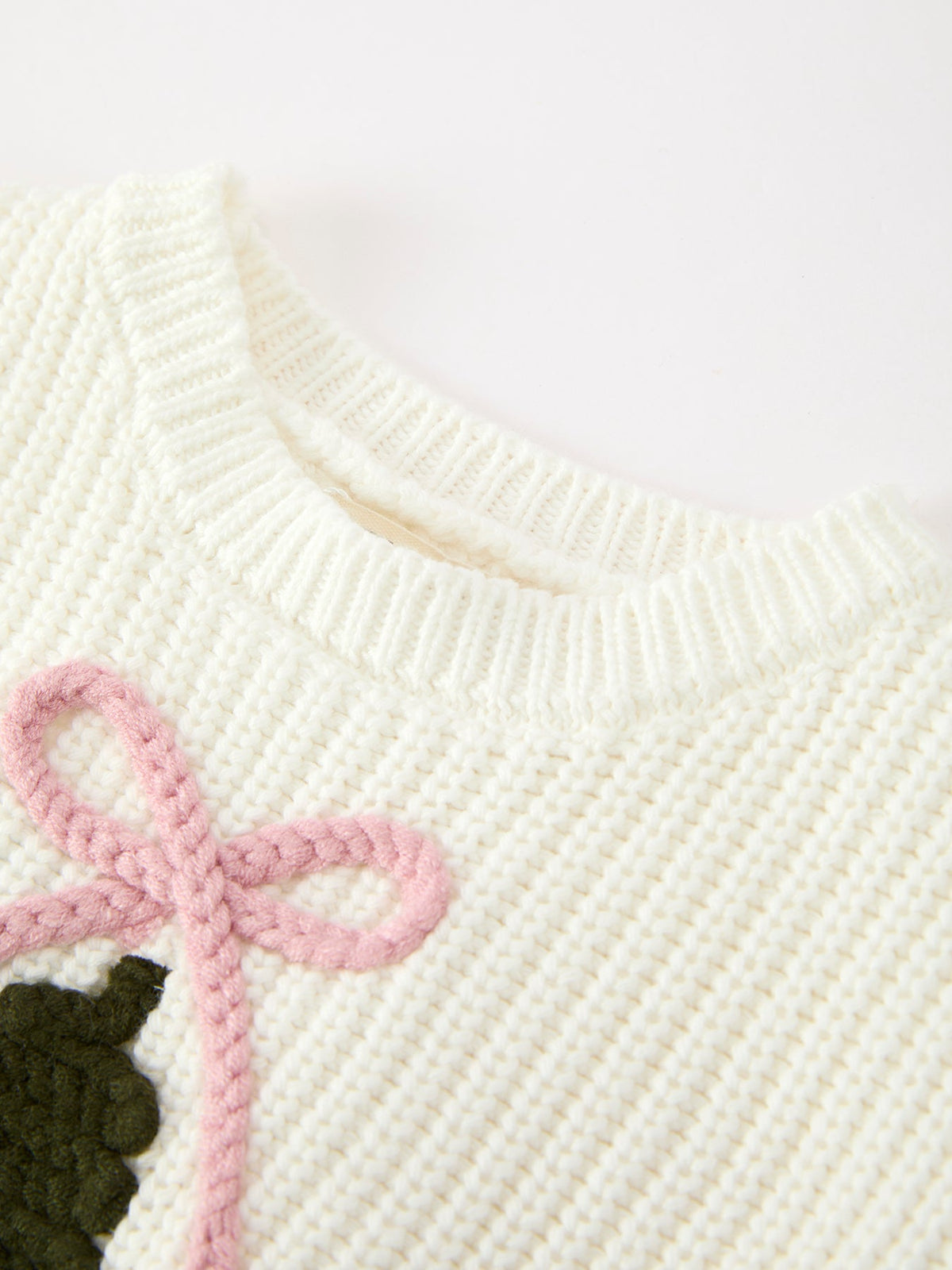 Winter Christmas Tree Girls Knit Romper Bow Long Sleeve by Rylee Faith Designs