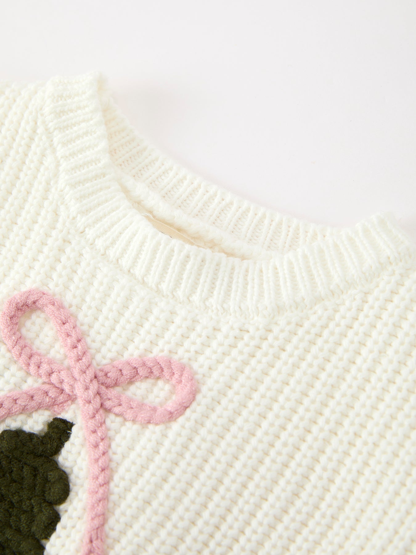 Winter Christmas Tree Girls Knit Romper Bow Long Sleeve by Rylee Faith Designs