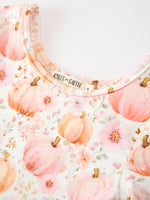 Polyester Spandex Girls Long Sleeve Twirl Dress - Pink Pumpkin by Rylee Faith Designs