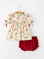 Polyester Spandex Bloomer Set - Gingham Ruffle Collar Bow by Rylee Faith Designs