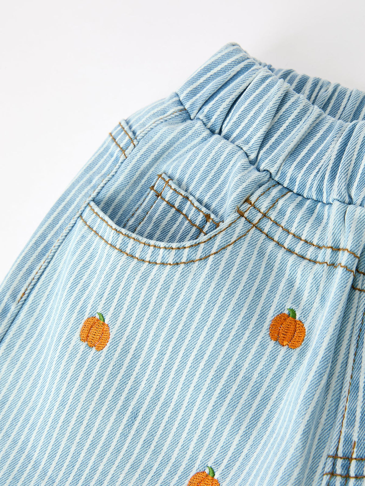 Halloween Thanksgiving Pumpkin Embroidered Girls Flare Pants by Rylee Faith Designs