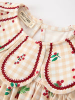 Gingham Girls Dress - Ruffle Collar Bow by Rylee Faith Designs